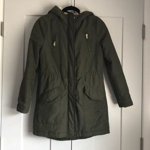 Army green winter coat